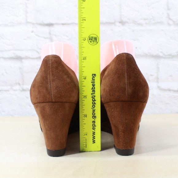 Stuart Weitzman Brown Suede Slip-on Wedge Casual Shoes Size 11 N - Picture 8 of 9